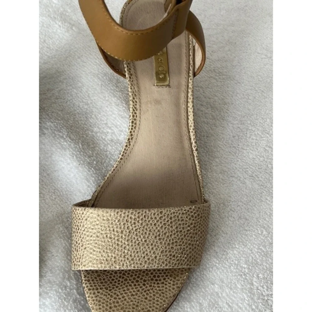 Louise Et Cie Rose Gold & Beige Wedge Sandals | Women's 7.5 M | ‎ Good Condition